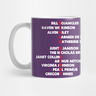 Black Dance History Icons - White Lettering Mug